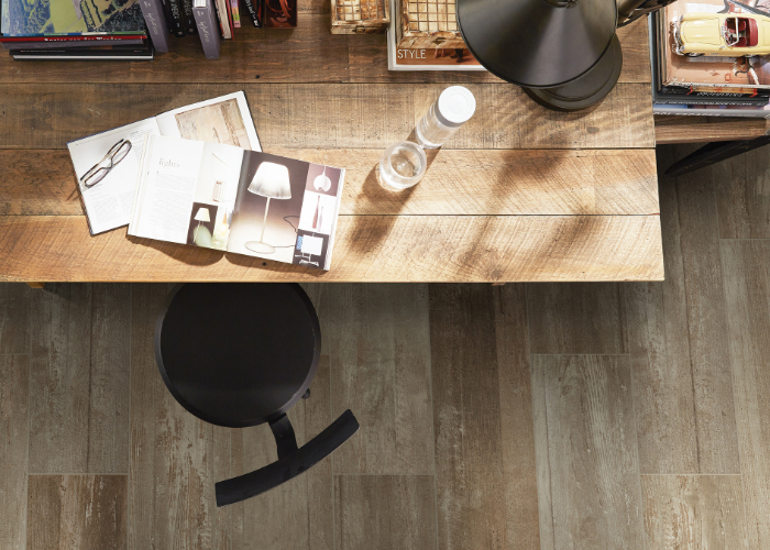 Tile Plank Wood Look Flooring in Office